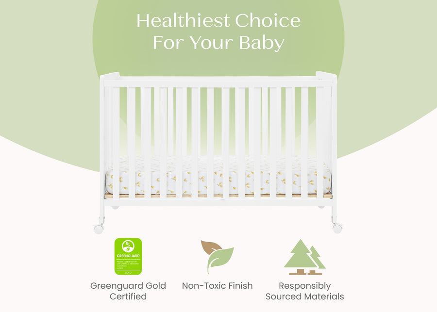 Bianca White (130) 4-Aria Full Size Portable Folding Crib