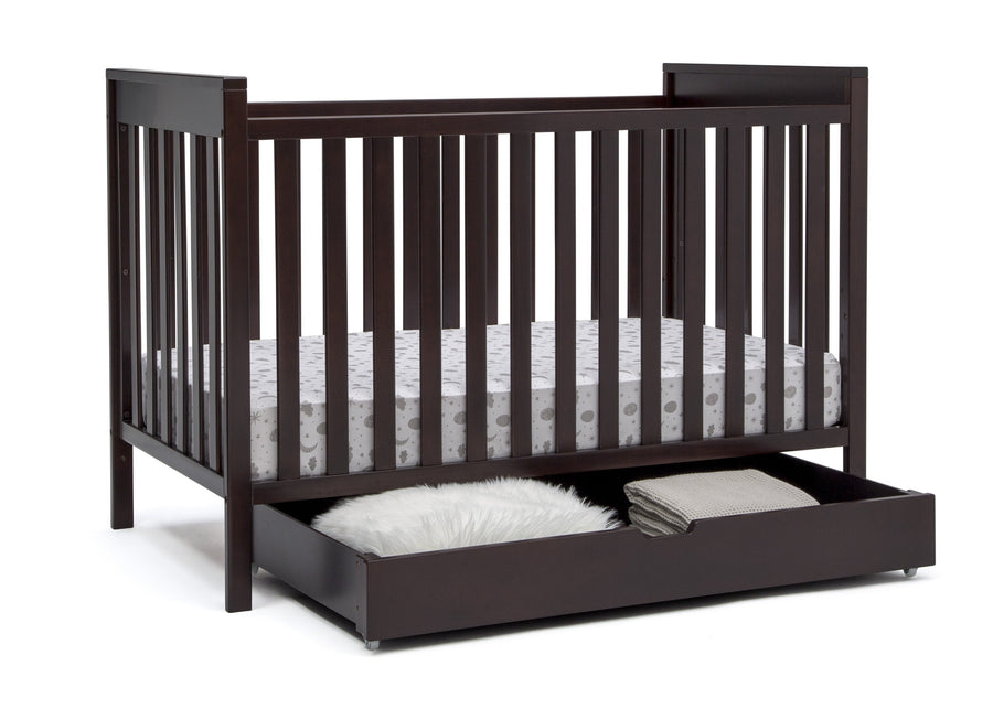 Delta Children Dark Chocolate (207) Under Crib Roll-Out Storage, Right Crib Silo View 5-Under Crib Roll-Out Storage Trundle