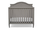 Grey (026) 9-Parker Mini Convertible Baby Crib with Mattress and 2 Sheets