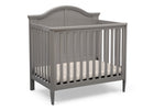 Grey (026) 10-Parker Mini Convertible Baby Crib with Mattress and 2 Sheets