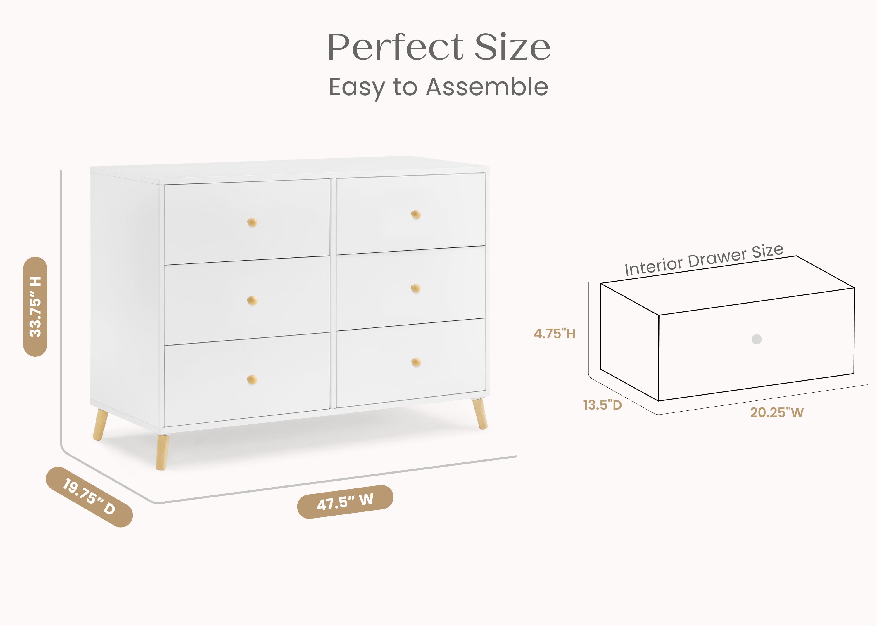 Essex 6 Drawer Dresser with Interlocking Drawers | Delta Children