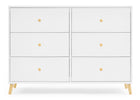 Bianca White with Natural (123) 3-Essex 6 Drawer Dresser with Interlocking Drawers