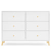DCB: Bianca White with Natural (123) 8-Essex 6 Drawer Dresser with Interlocking Drawers