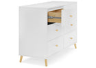 Bianca White with Natural (123) 4-Essex 6 Drawer Dresser with Interlocking Drawers