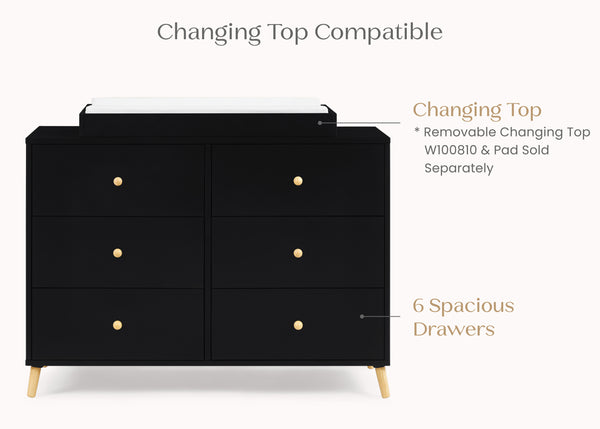 Essex 6 Drawer Dresser with Interlocking Drawers | Delta Children