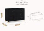 Ebony with Natural (1482) 20-Essex 6 Drawer Dresser with Interlocking Drawers