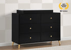 Ebony with Natural (1482) 17-Essex 6 Drawer Dresser with Interlocking Drawers