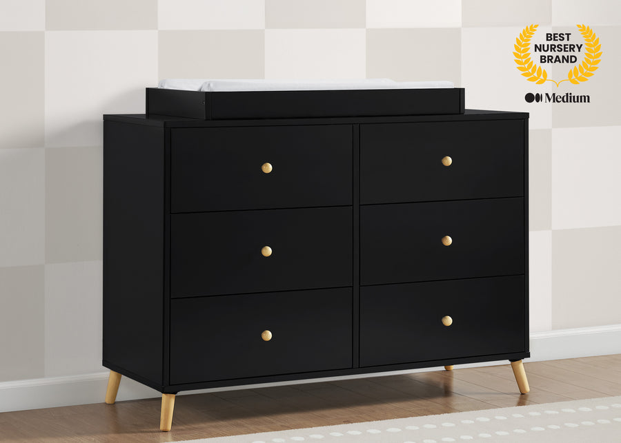 Ebony with Natural (1482) 17-Essex 6 Drawer Dresser with Interlocking Drawers