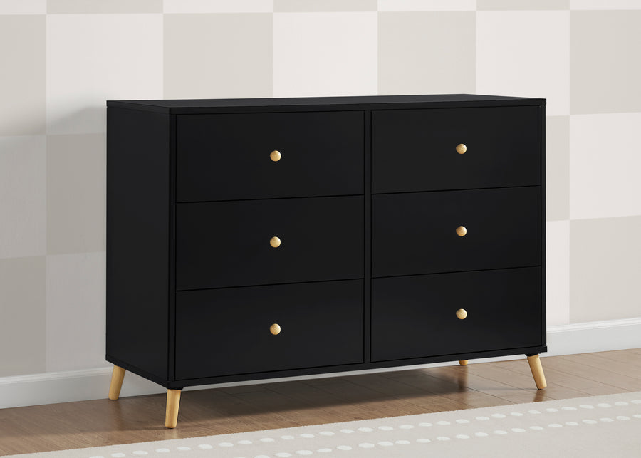 Ebony with Natural (1482) 9-Essex 6 Drawer Dresser with Interlocking Drawers