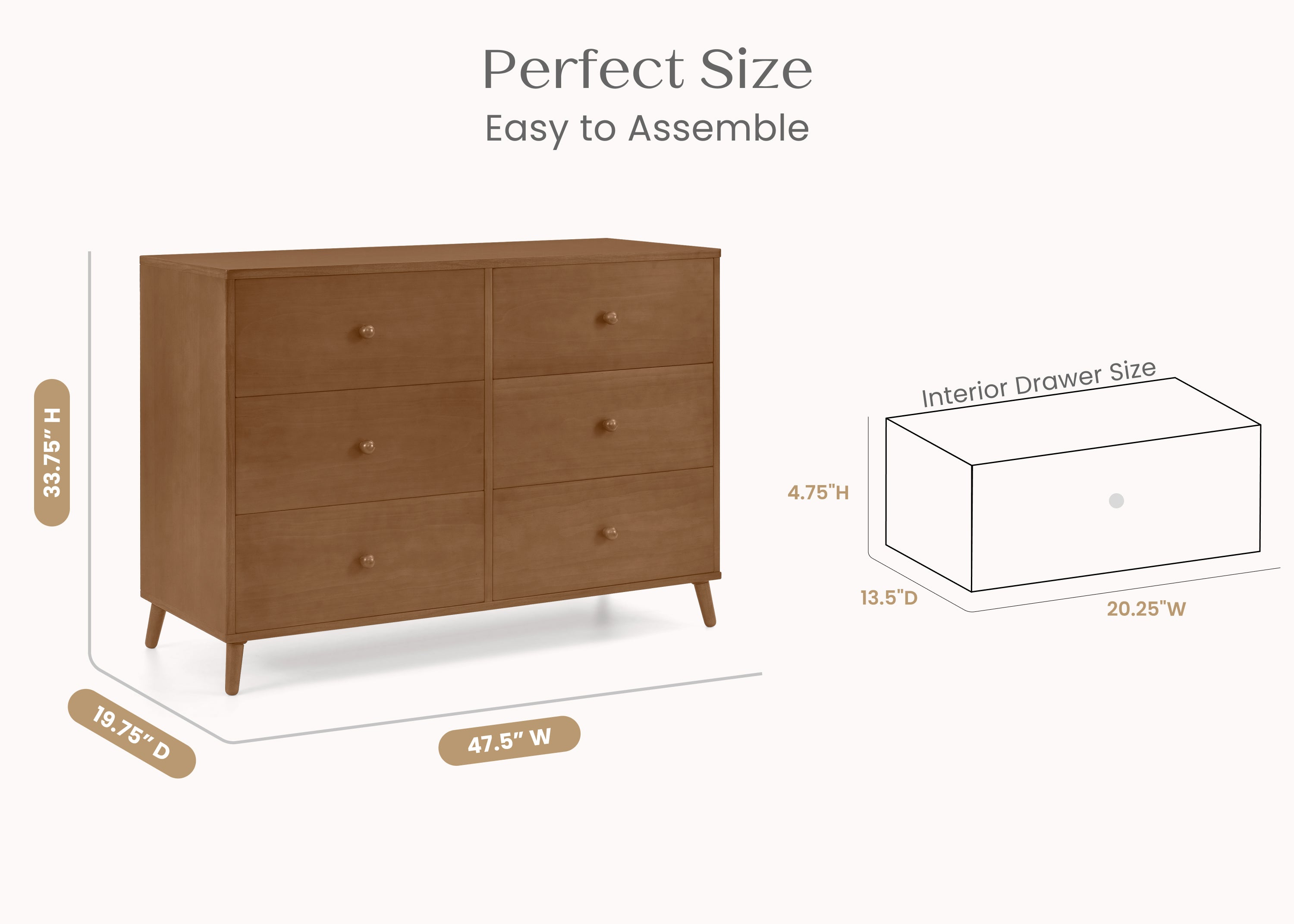 Essex 6 Drawer Dresser with Interlocking Drawers | Delta Children
