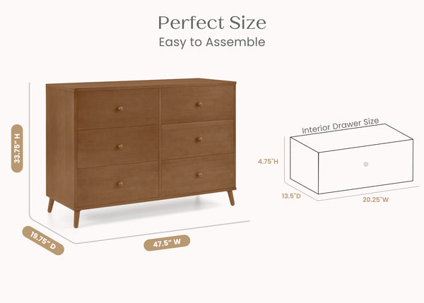 Essex 6 Drawer Dresser with Interlocking Drawers