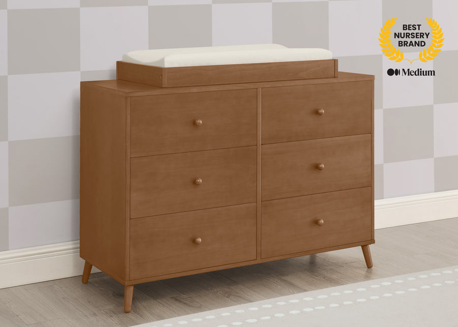 Chestnut (836) 34-Essex 6 Drawer Dresser with Interlocking Drawers