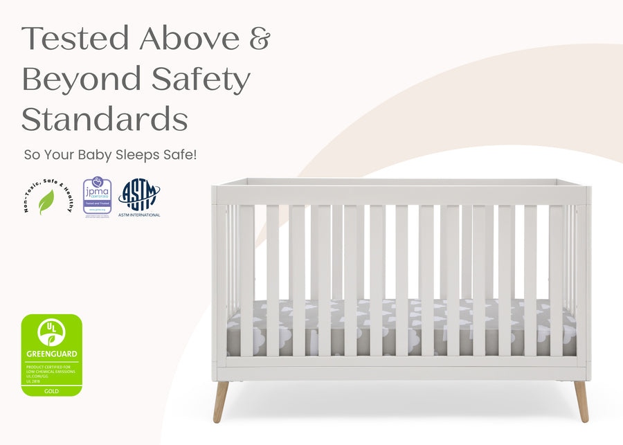 Bianca White with Natural (123) 7-Essex 4-in-1 Convertible Crib