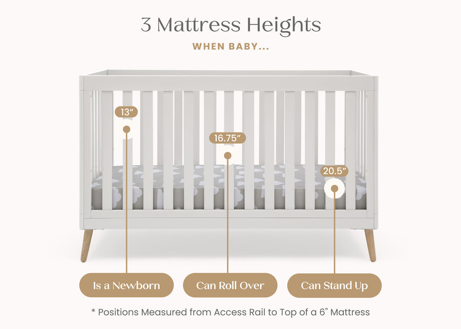 Bianca White with Natural (123) 5-Essex 4-in-1 Convertible Crib