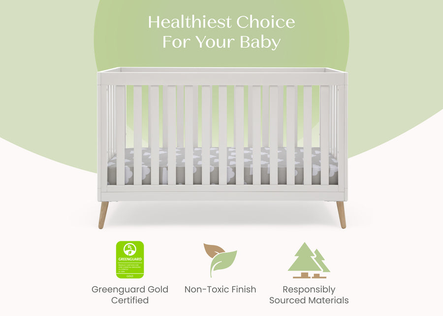 Bianca White with Natural (123) 4-Essex 4-in-1 Convertible Crib
