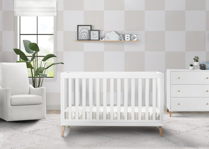 Essex 4-in-1 Convertible CribBianca White with Natural (123)