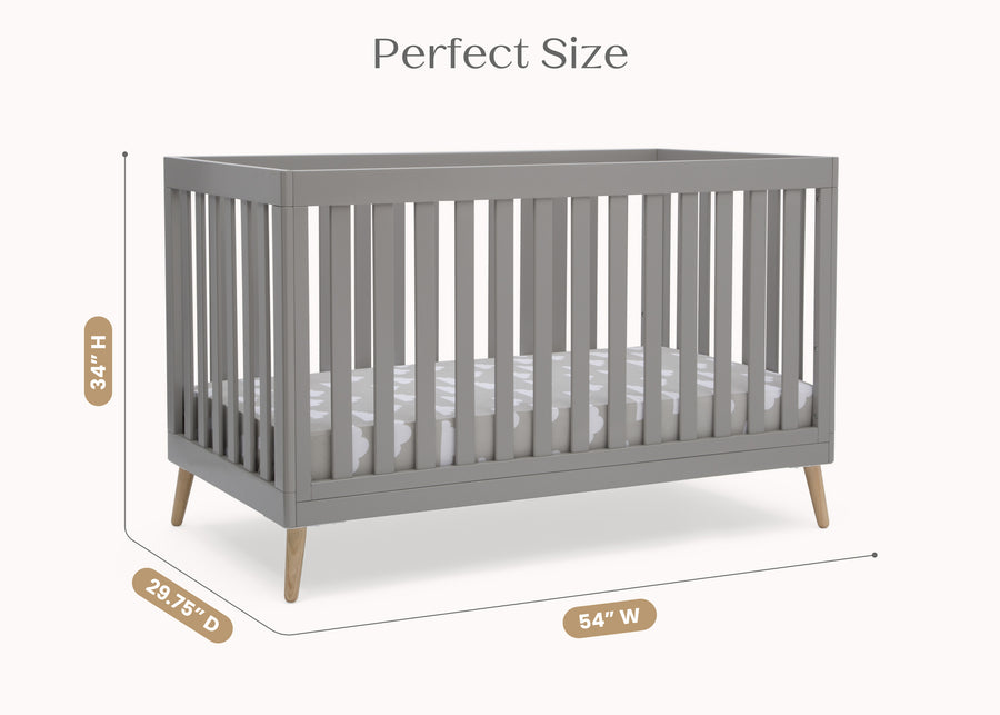 Grey with Natural (1359) 21-Essex 4-in-1 Convertible Crib