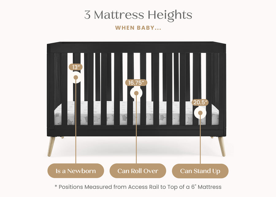 Ebony with Natural (1482) 53-Essex 4-in-1 Convertible Crib