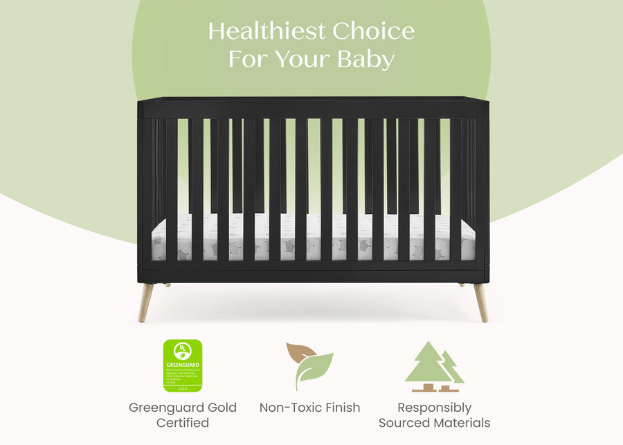 Ebony with Natural (1482) 52-Essex 4-in-1 Convertible Crib