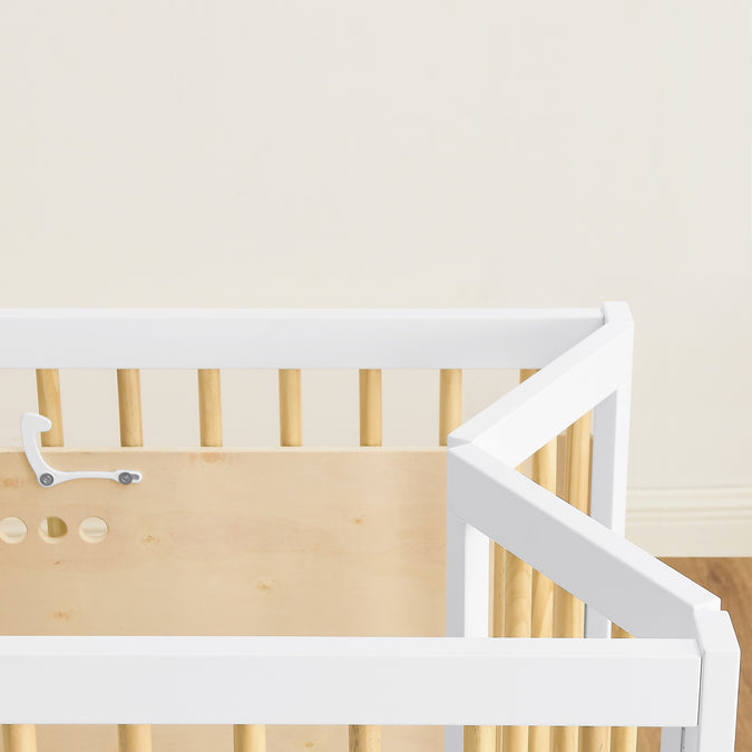 Bianca White with Natural (123) 13-Mia Portable Folding Mini Crib with 1.5-Inch Mattress