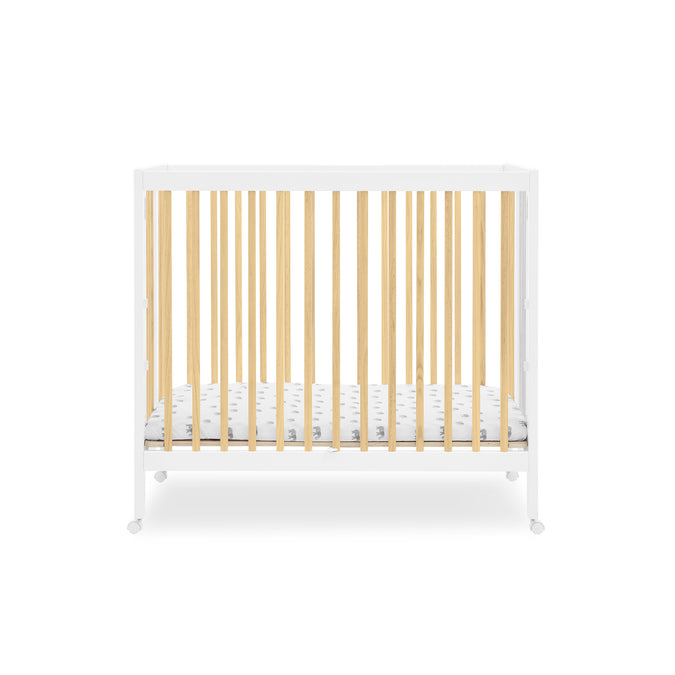 DCB: Bianca White with Natural (123) 15-Mia Portable Folding Mini Crib with 1.5-Inch Mattress