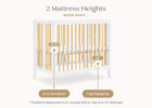 Bianca White with Natural (123) 5-Mia Portable Folding Mini Crib with 1.5-Inch Mattress