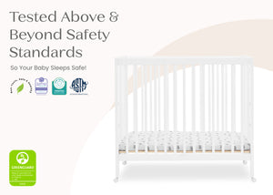 Bianca White (130) 23-Mia Portable Folding Mini Crib with 1.5-Inch Mattress
