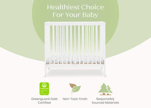 Bianca White (130) 20-Mia Portable Folding Mini Crib with 1.5-Inch Mattress