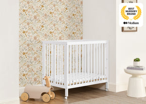 Bianca White (130) 18-Mia Portable Folding Mini Crib with 1.5-Inch Mattress
