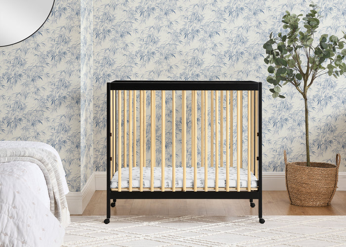 Mia Portable Folding Mini Crib with 1.5-Inch MattressEbony with Natural (1482)