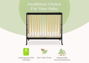 Ebony with Natural (1482) 5-Mia Portable Folding Mini Crib with 1.5-Inch Mattress
