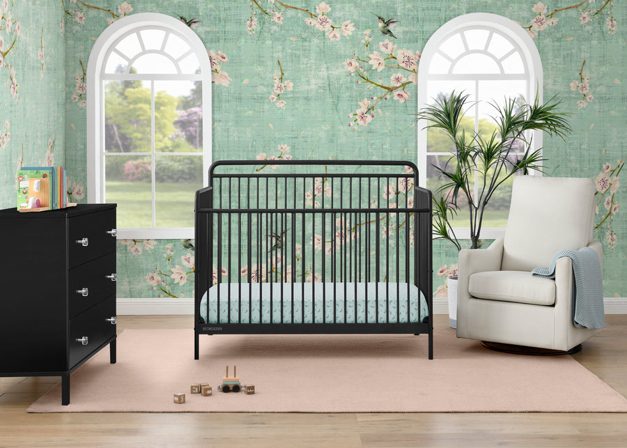 Matte Black (1394) 12-Hayden 5-in-1 Convertible Crib