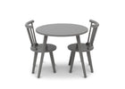 Gray round table with two matching chairs on a white background 8-Homestead Table and Chair Set (2 Chairs Included)