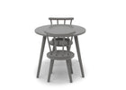 Gray round table with chairs on a white background 9-Homestead Table and Chair Set (2 Chairs Included)