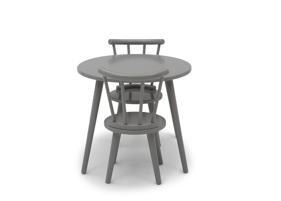 Gray round table with chairs on a white background 9-Homestead Table and Chair Set (2 Chairs Included)