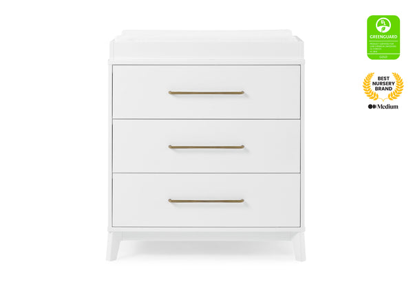 Spencer 3 Drawer Dresser with Changing Top and Interlocking Drawers