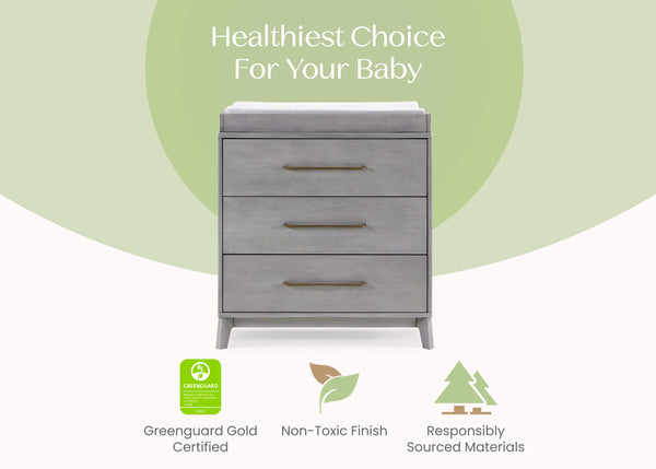 delta children spencer 3 drawer dresser with changing topper Spencer 3 Drawer Dresser with Changing Top and Interlocking Drawers