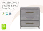 Steel Grey (1446) 23-Spencer 3 Drawer Dresser with Changing Top and Interlocking Drawers