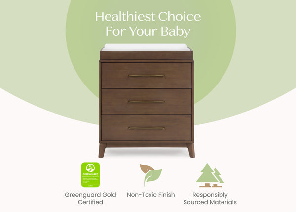 Spencer 3 Drawer Dresser with Changing Top and Interlocking Drawers