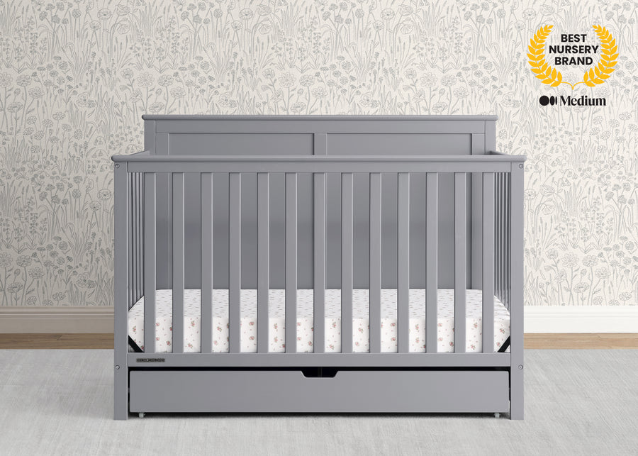 Grey (026) 2-Logan 6-in-1 Convertible Crib with Underdrawer