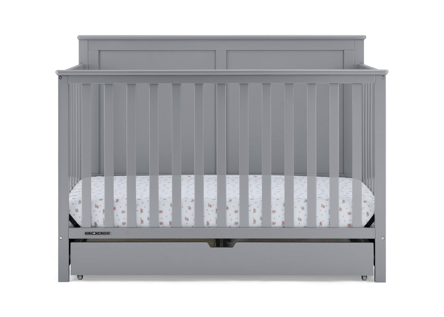 Grey (026) 9-Logan 6-in-1 Convertible Crib with Underdrawer