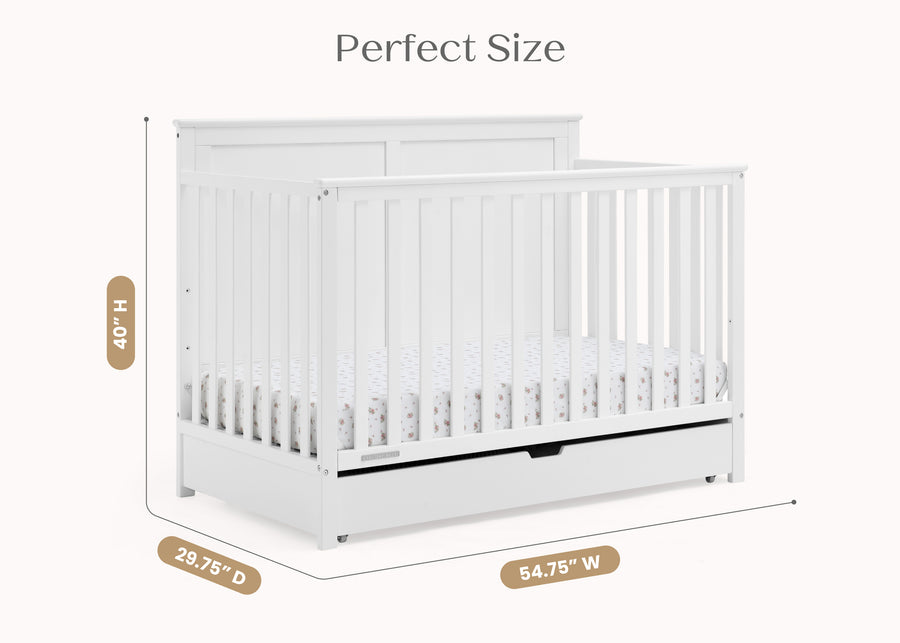 Bianca White (130) 28-Logan 6-in-1 Convertible Crib with Underdrawer