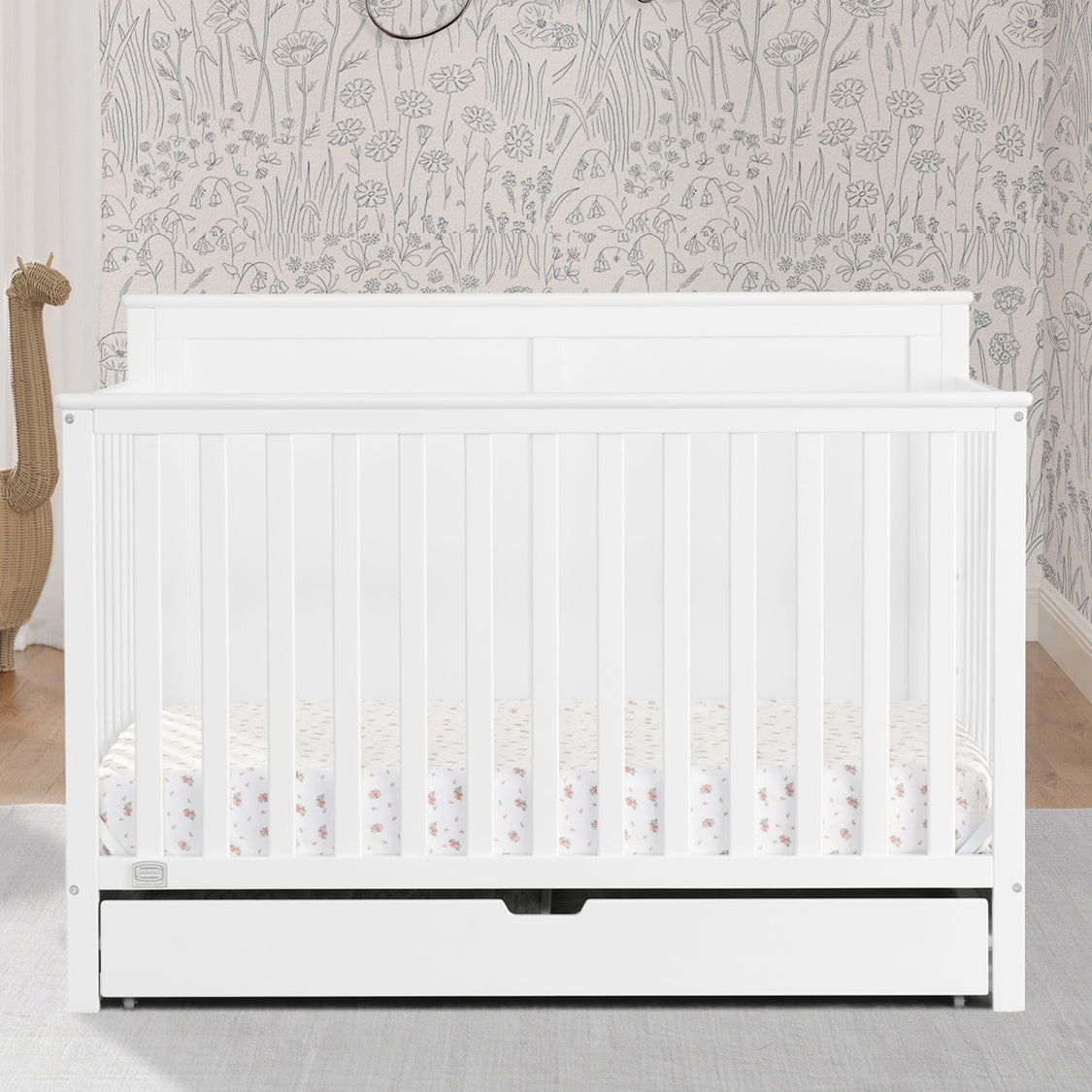 W111150 130 Logan 6in1 Crib Bianca White Lifestyle 111