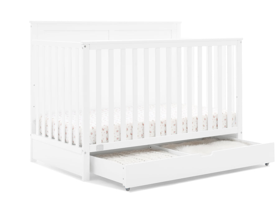 Bianca White (130) 32-Logan 6-in-1 Convertible Crib with Underdrawer