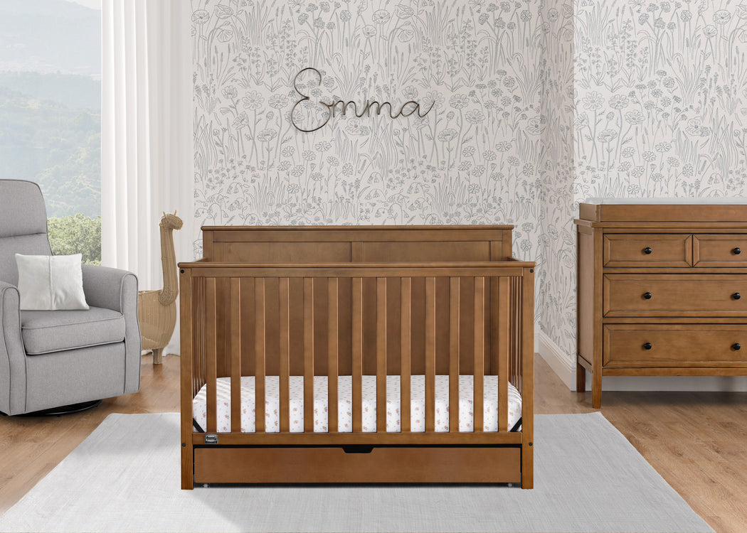 Logan 6-in-1 Convertible Crib with UnderdrawerChestnut (836)