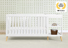 Bianca White with Natural (123) 2-Essex 4-in-1 Convertible Crib and Changer
