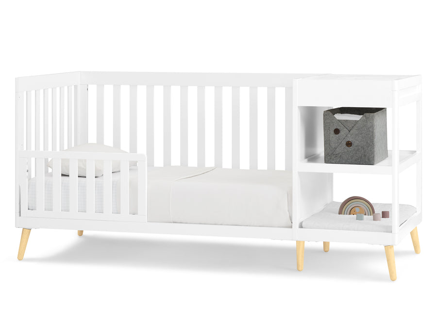 Bianca White with Natural (123) 10-Essex 4-in-1 Convertible Crib and Changer