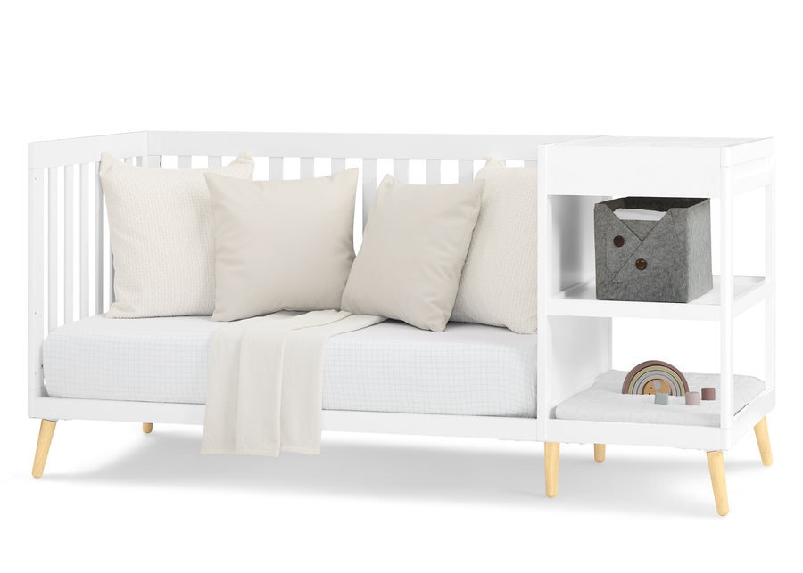 Bianca White with Natural (123) 12-Essex 4-in-1 Convertible Crib and Changer