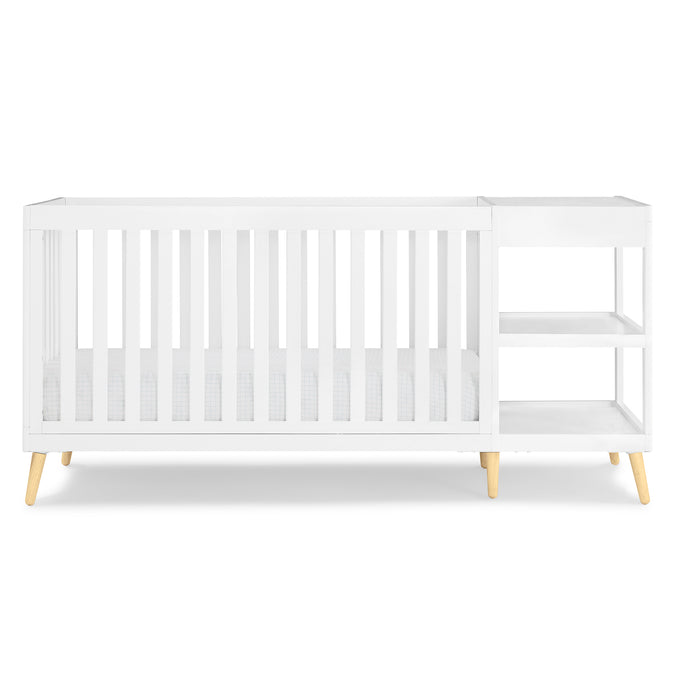 DCB: Bianca White with Natural (123) 14-Essex 4-in-1 Convertible Crib and Changer