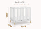 Bianca White with Natural (123) 23-Essex Convertible Mini Baby Crib with 2.75-Inch Mattress, Greenguard Gold Certified